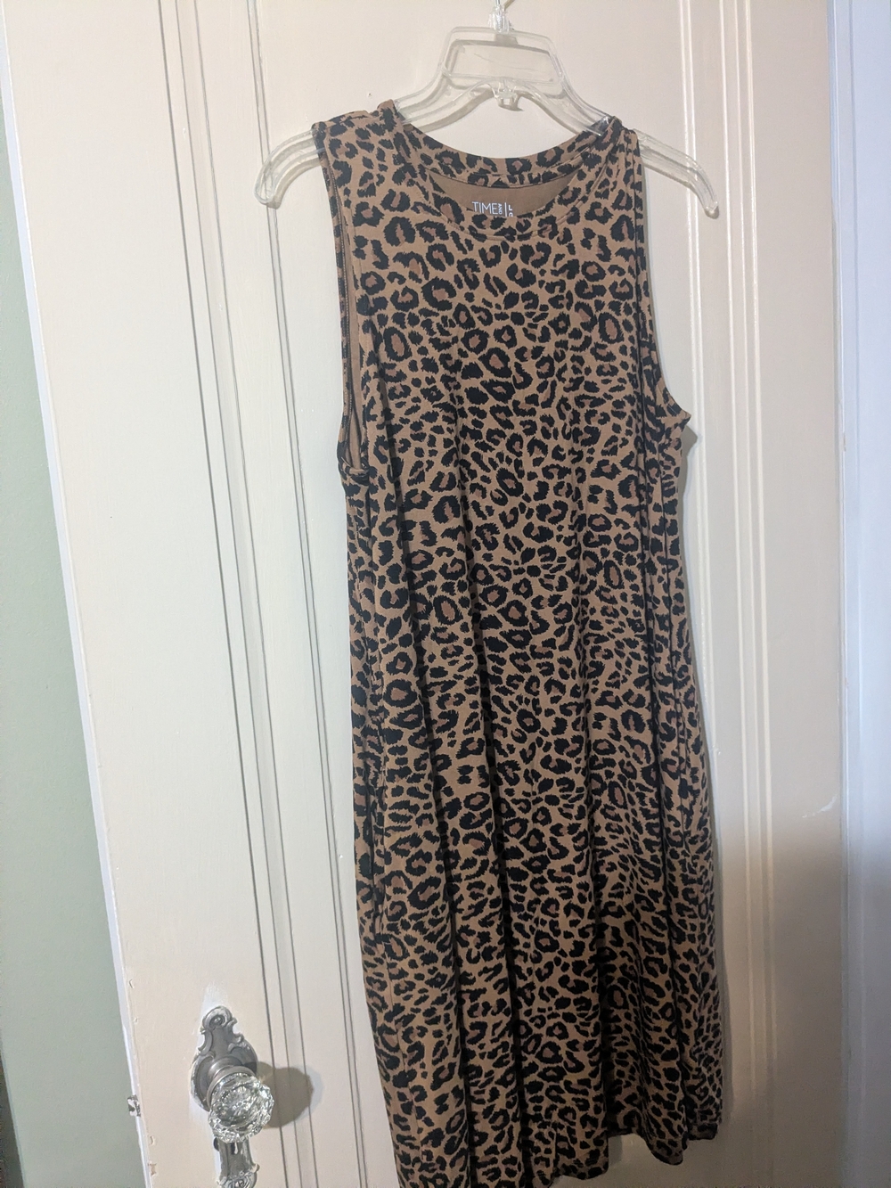 Time and Tru Leopard Print Shift Dress - Brown & Black